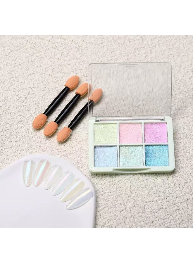 Goolsky 1PS 6colors Solid Magic Mirror Powder Nail Glitter Mirror Illusion Aurora Powder Super Bright Glass Fine Flash Glitter for Nails - Image 1